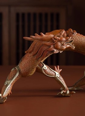 古铜官铜新中式办公室龙摆件