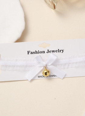 美诗兰蝴蝶结蕾丝花边铃铛项r脖子配饰颈带cos 女仆项圈890