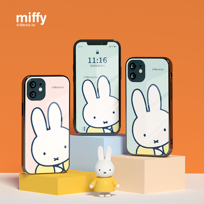 miffy米菲正版苹果12系列手机壳iPhone12Pro Max新款玻璃壳情侣高档卡通可爱12mini迷你保护套创意防摔全包软 - 图2