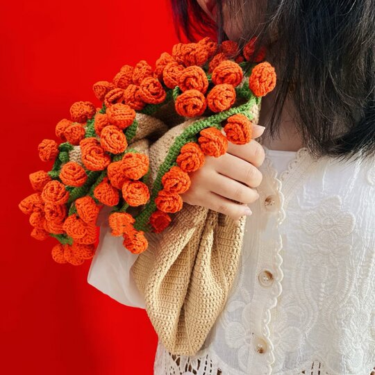 DIY Rose Bouquet Wool Blanket Crochet Knitting