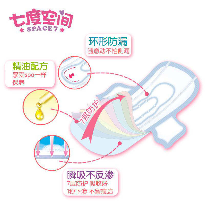 七度空间女优雅系列日用整箱卫生巾 诚宇家居卫生巾