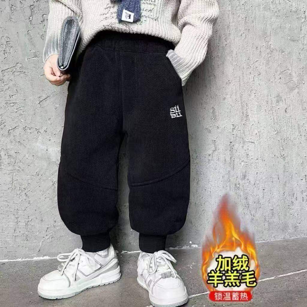 儿童裤子男童秋冬季长裤2025新款痞帅男孩秋装男宝加绒卫裤休闲裤,淘宝优惠券,粉丝福利购,淘宝优惠卷