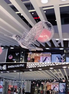 空中挂饰亚克力小鸟房顶吊挂装饰