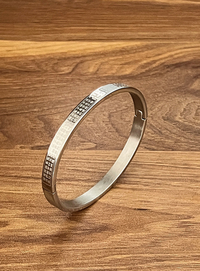 复古情侣钛钢经文手镯