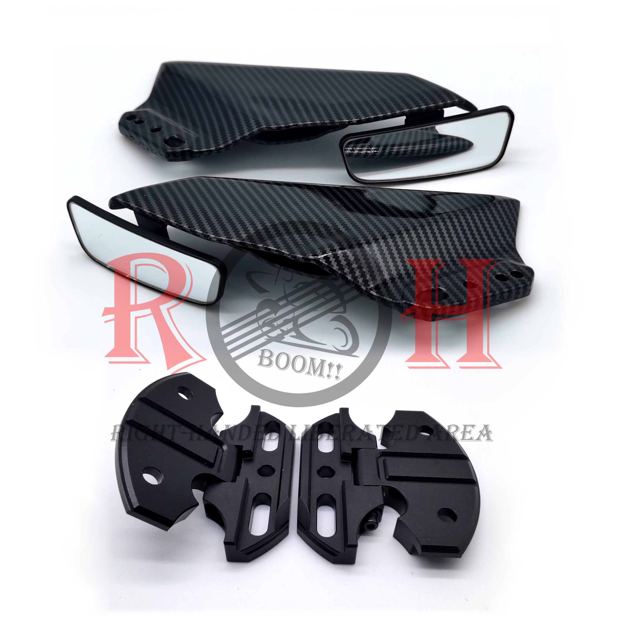 适用钱江赛921赛800赛600RS/RR赛550S改装铝合金定风翼后视镜配件 - 图1