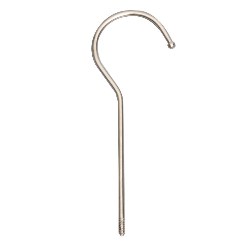 服装店衣架钩子配件挂勾加长金属银黑色实木塑料通用裤夹扁圆铁钩 - 图3