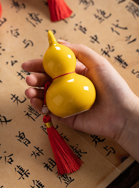 中式陶瓷福禄招财葫芦摆件