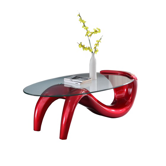 Creative and Unique Coffee Table, Simple Modern Mermaid Tempered Glass Coffee Table, Stylish Oval Coffee Table for Small Apartments
