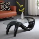 Creative and Unique Coffee Table, Simple Modern Mermaid Tempered Glass Coffee Table, Stylish Oval Coffee Table for Small Apartments