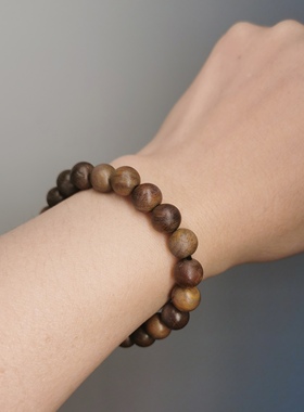 手串单圈佛珠绿檀木九久绿檀木