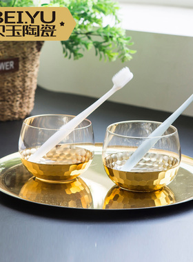 贝玉卫浴五件套简约陶瓷洗漱套装卫生间洗漱用品漱口杯刷牙杯套装
