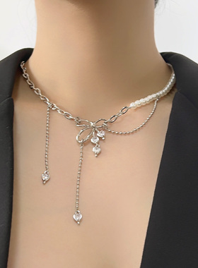 STANDii原创铜镀白金蝴蝶结项链