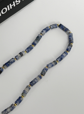 STANDIi天然石铜镀金竹节项链