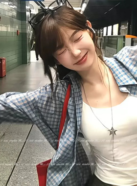 小众百搭冷淡风高级感长款抽拉五角星项链女y2k辣妹锁骨链毛衣链