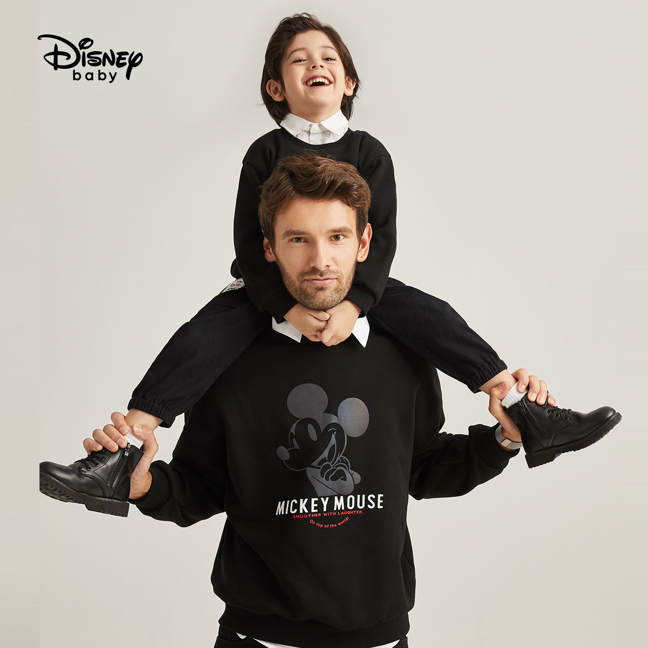迪士尼童装亲子装黑色时尚米奇卫衣 disneybaby亲子装/亲子时装