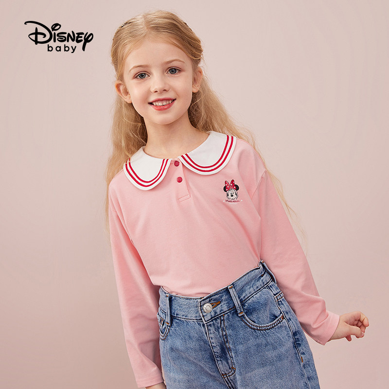 迪士尼女童长袖t恤春秋2021打底衫 disneybabyT恤