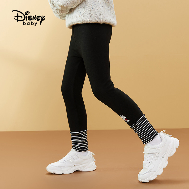 迪士尼童装女童加绒儿童裤子打底裤 disneybaby裤子