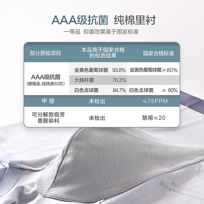 恒源祥男士平角裤纯棉底档抗菌短裤 恒源祥内衣内裤