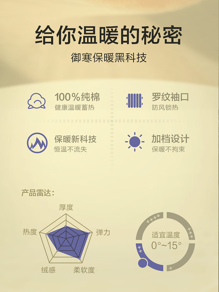 恒源祥秋衣秋裤套装男士纯棉保暖内衣男秋冬季打底款抗菌全棉毛衫