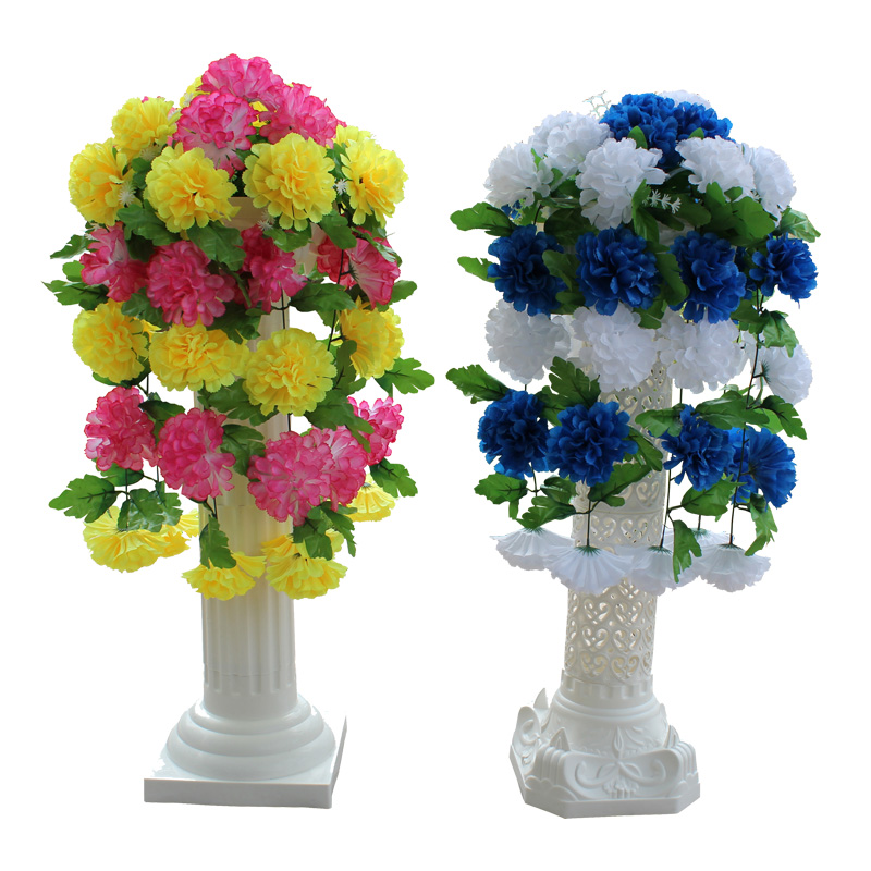 绢花菊花束扫墓花假花篮罗马柱摆放花祭祀花灵堂花殡葬装饰花包邮 金华市亿佰加仿真花厂 淘优券