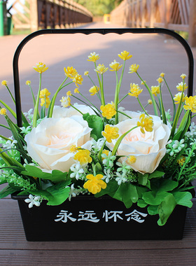 永远怀念公墓祭祀摆放花冬至扫墓