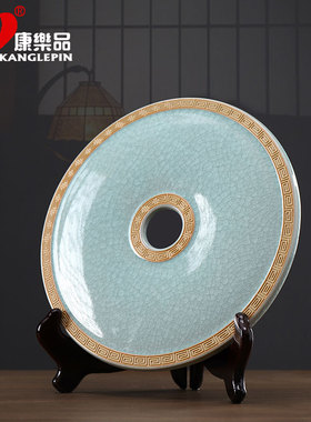 康乐品桌面摆件汝窑开片可养