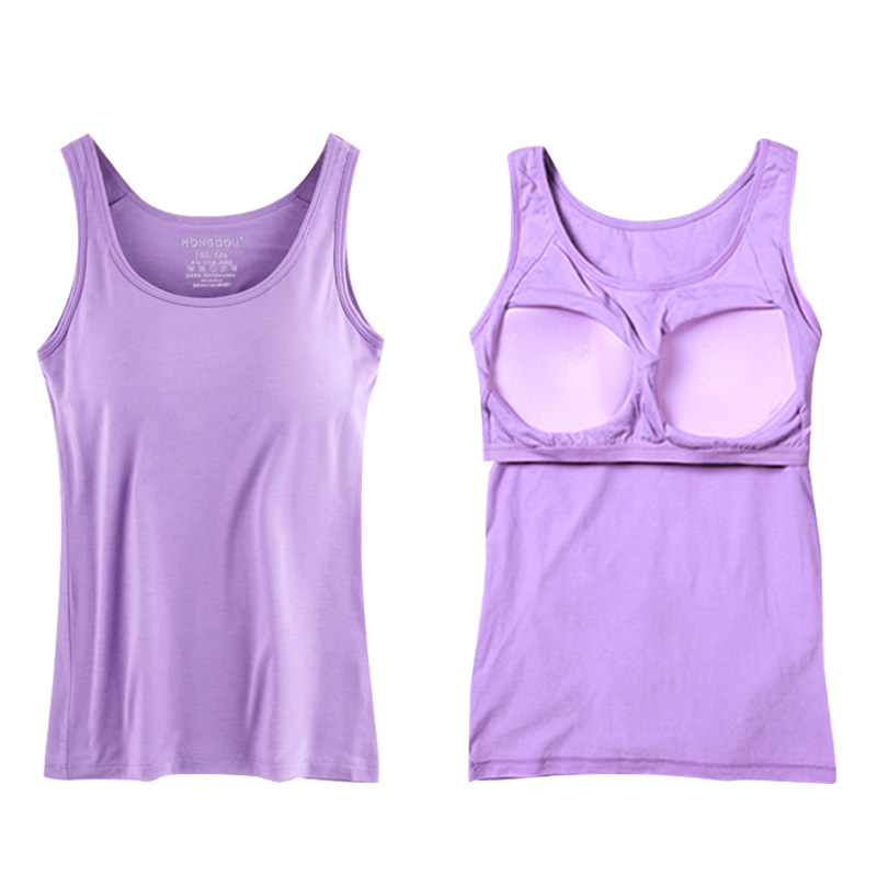 欧兰蒂女士无钢圈带胸垫纯棉打底衫 欧兰蒂服饰吊带/背心/T恤