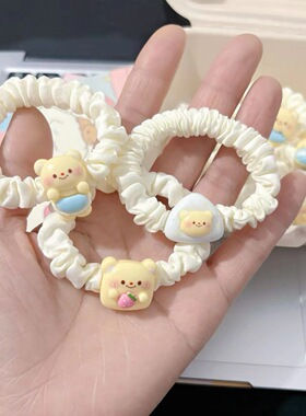 奶油小熊头绳高弹力皮筋情侣手链