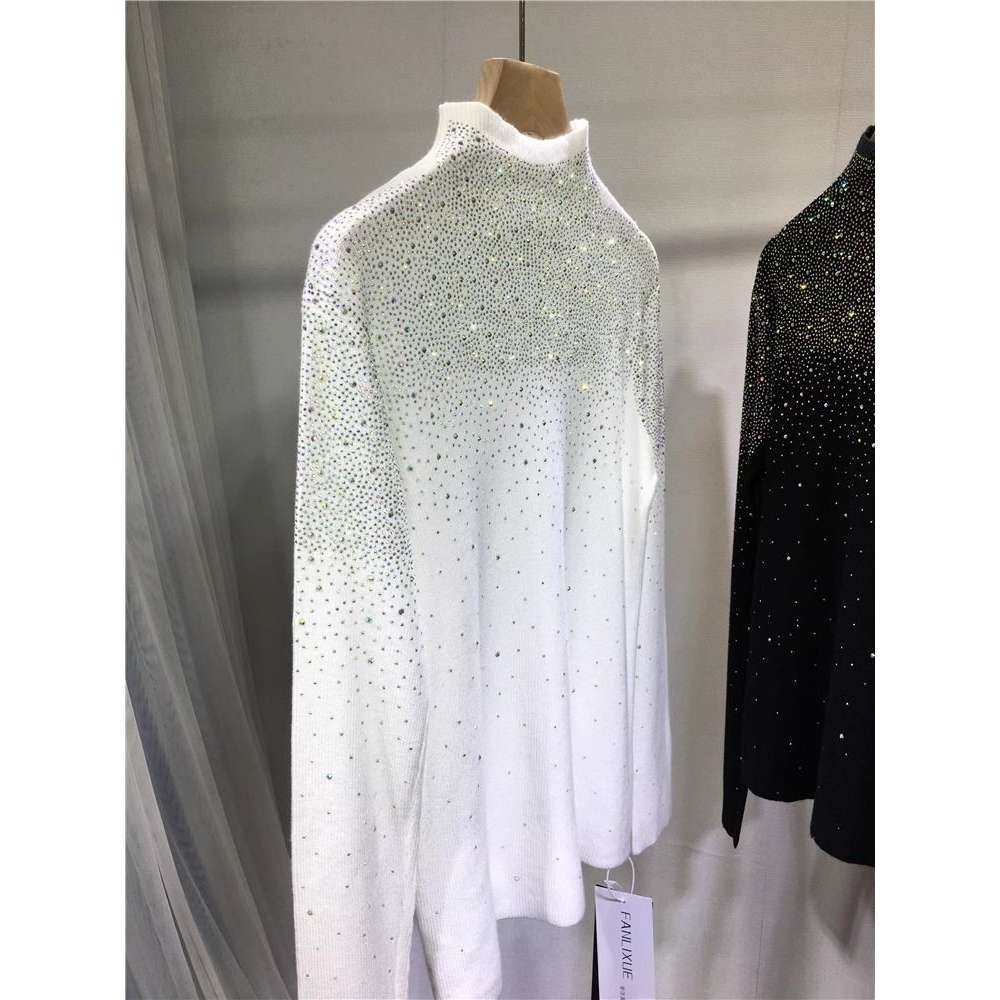 胖m2-300斤特大码秋冬重工烫钻毛衣女紧身高领针织显瘦加厚打底衫,淘宝优惠券,粉丝福利购,淘宝优惠卷