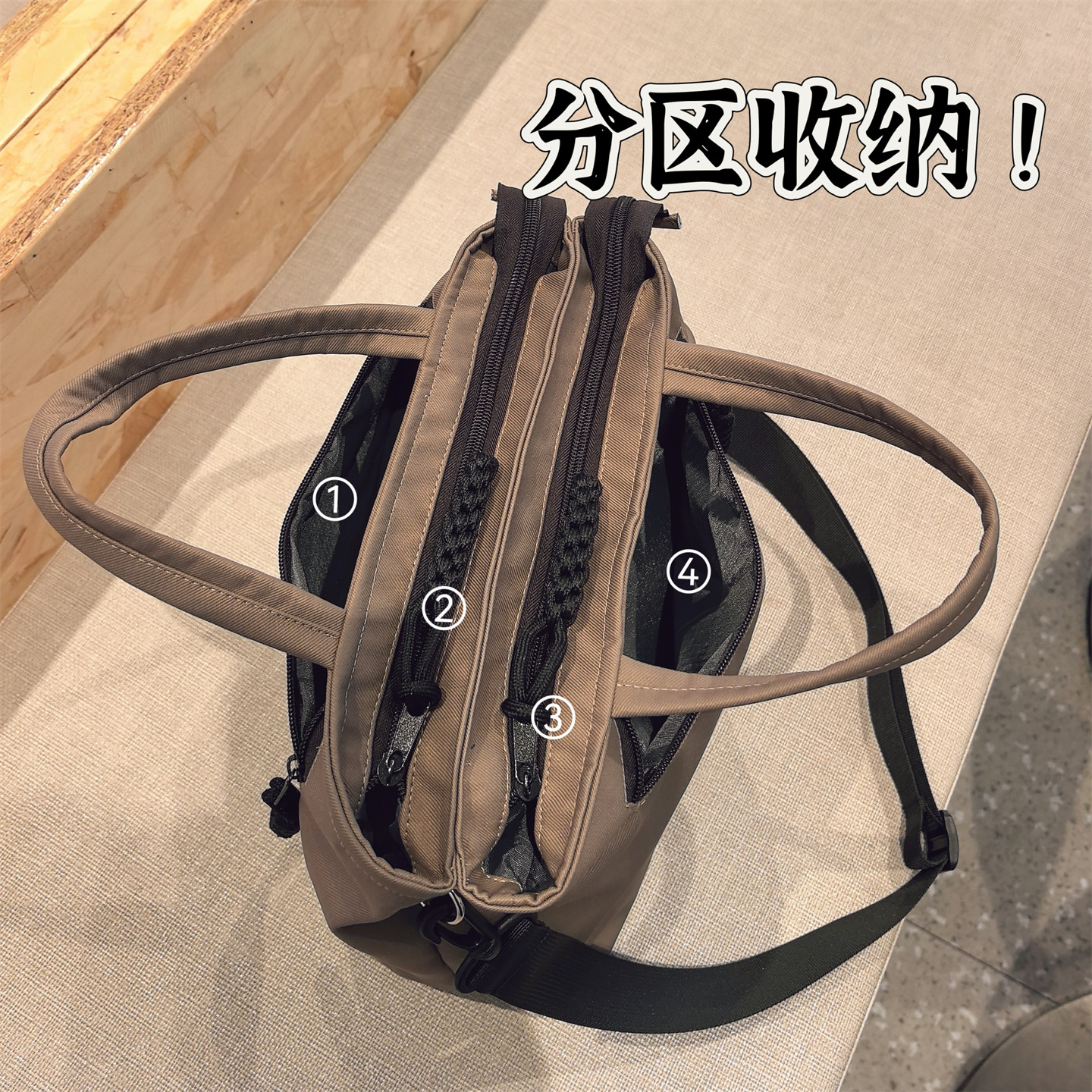 上班族通勤包包手拎包手提包多口袋帆布包多分隔分区收纳斜挎时尚,淘宝优惠券,粉丝福利购,淘宝优惠卷