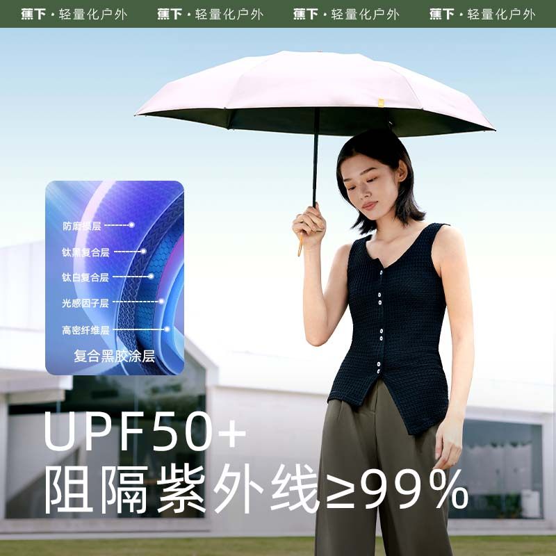 蕉下晴雨两用防紫外线轻量小巧卡片 蕉下伞