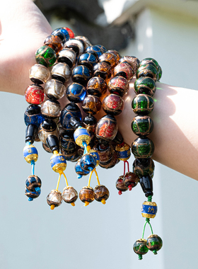 五色多宝情侣手链香灰琉璃手串