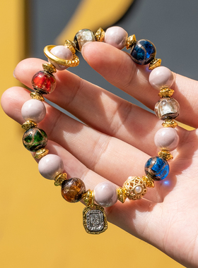 香灰瓷手串香灰琉璃平安扣手链