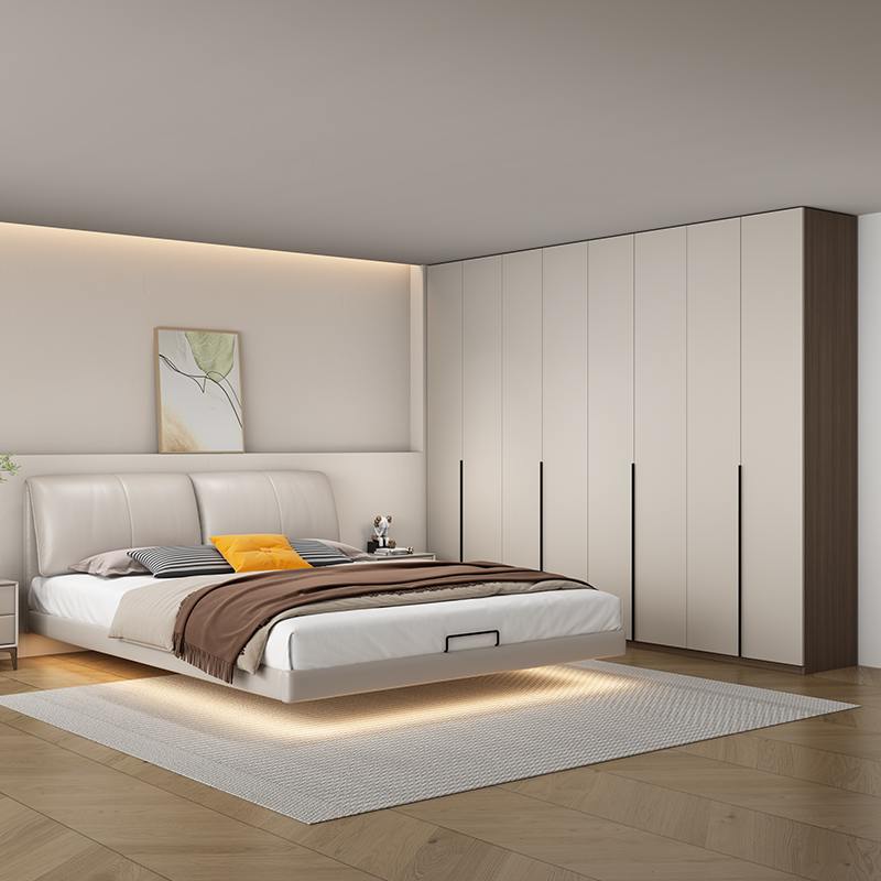 ENF实木衣柜家用卧室现代简约颗粒板柜子八门大衣橱新款2024爆款 - 图2