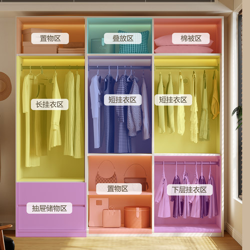 国补橡木推拉门全实木衣柜组合家用卧室一门到顶简约移门衣橱定制 - 图3