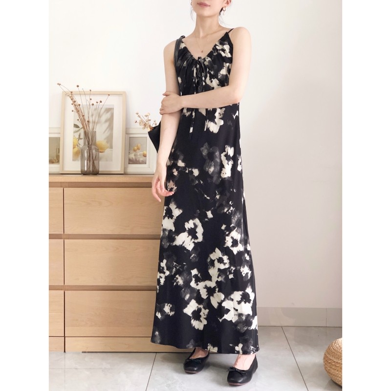 雪纺印花吊带长裙到脚踝超长款夏季高级感修身度假风沙滩裙连衣裙,淘宝优惠券,粉丝福利购,淘宝优惠卷