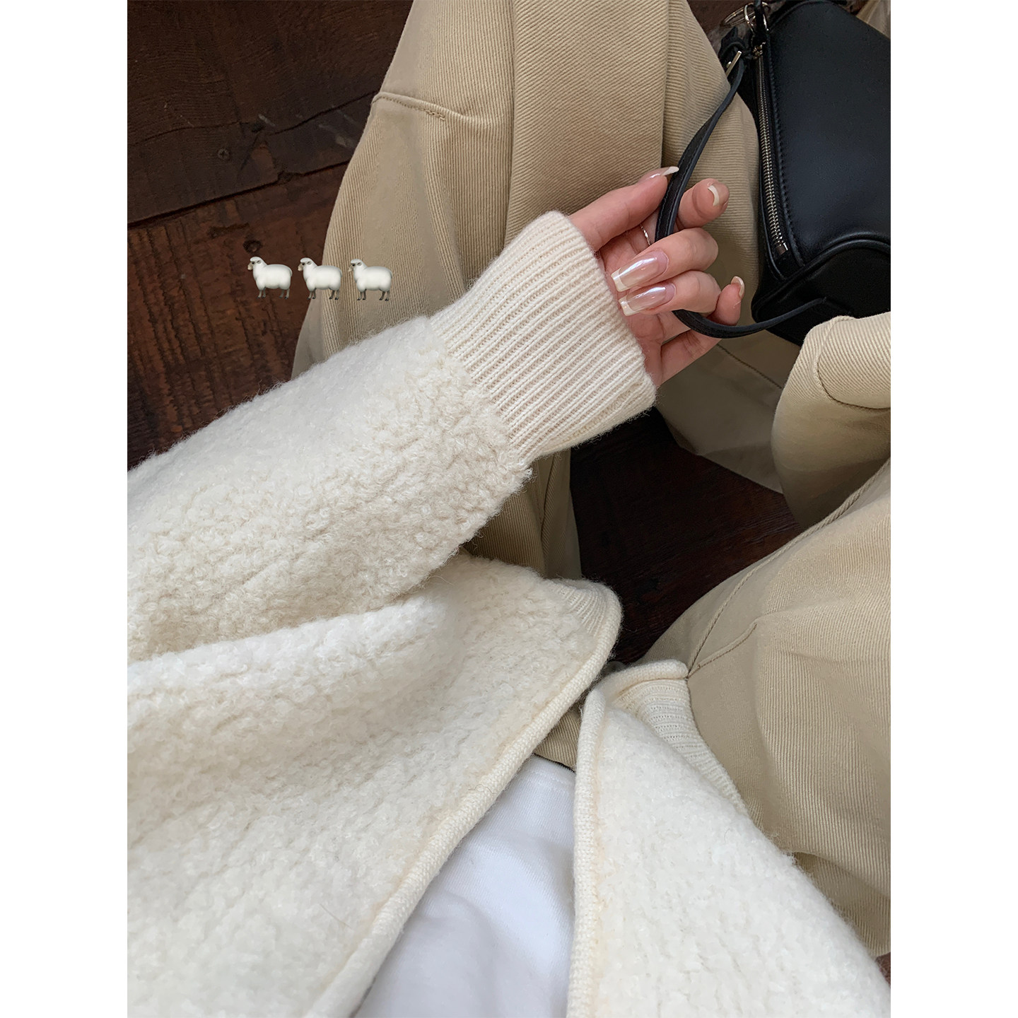 Cactishop小羊羔 全羊毛圈圈纱短外套女初冬加厚保暖双拉链开衫,淘宝优惠券,粉丝福利购,淘宝优惠卷