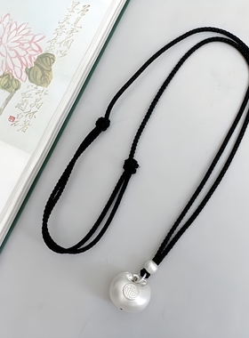 古法胖福小银砣吊坠99足银