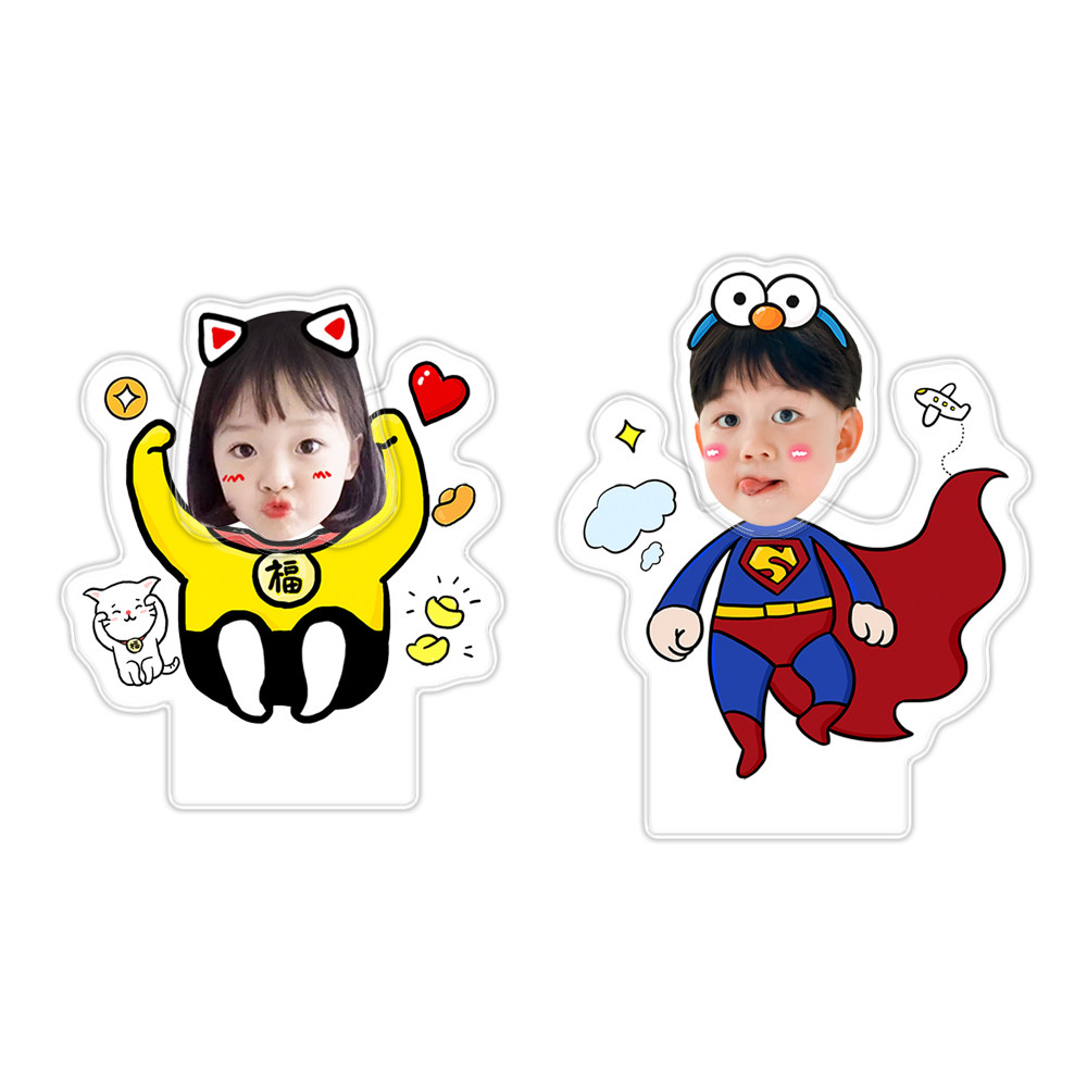 亚克力定制电动摇头桌面摆件网红创意可爱小人头像搞笑车载摇摇乐,淘宝优惠券,粉丝福利购,淘宝优惠卷