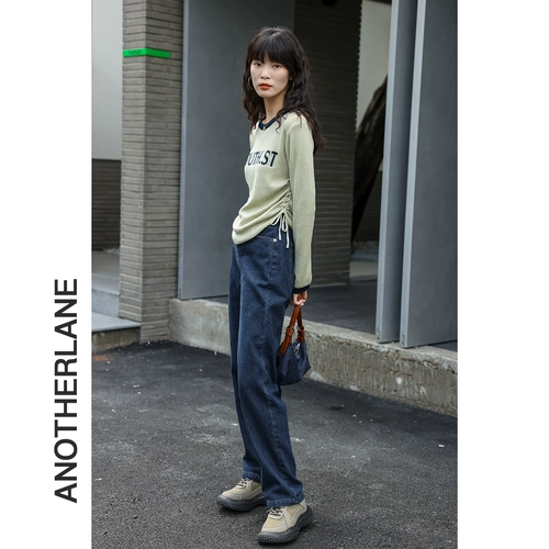 Трикотажный лонгслив, осенний ретро дизайнерский свитер, тренд сезона, круглый воротник