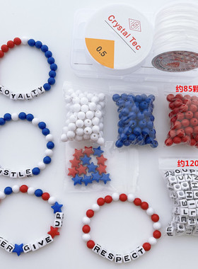 CM PUNK五角星红蓝白LARRY AJ  手链