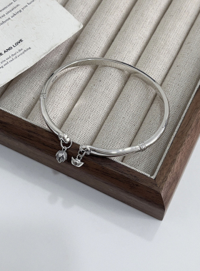 银瑞泰s925纯银复古莲宝如意手镯女高级感小众设计小红书爆款手环