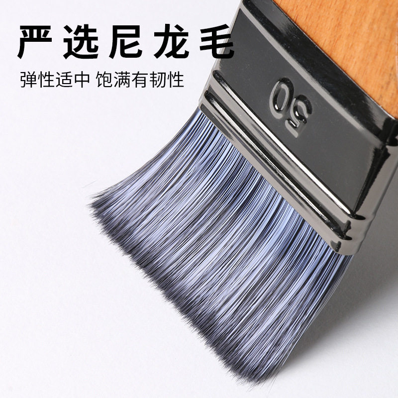 乔尔乔内油画板刷丙烯笔刷水粉水彩颜料彩绘墙绘尼龙平头榉木刷子,淘宝优惠券,粉丝福利购,淘宝优惠卷