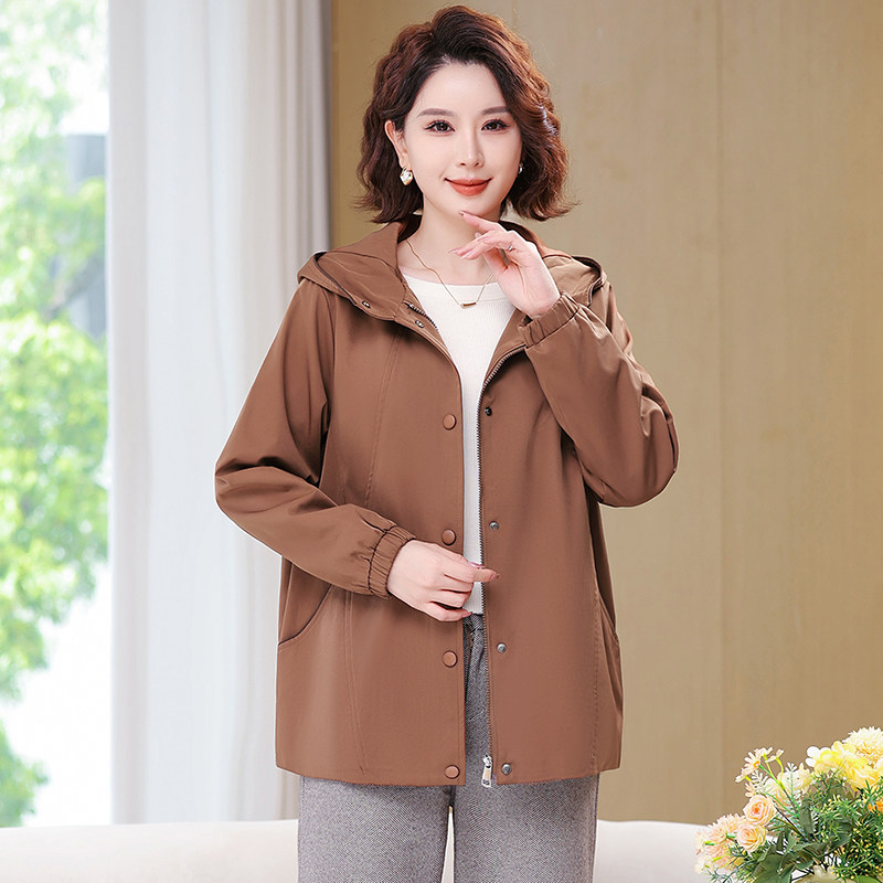 200斤可穿胖妈妈春秋装宽松风衣夹克加肥大码中老年女装遮肚外套,淘宝优惠券,粉丝福利购,淘宝优惠卷