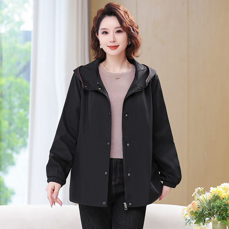 200斤可穿胖妈妈春秋装宽松风衣夹克加肥大码中老年女装遮肚外套,淘宝优惠券,粉丝福利购,淘宝优惠卷