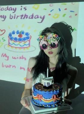 生日白色派对搞怪眼镜小红书同款