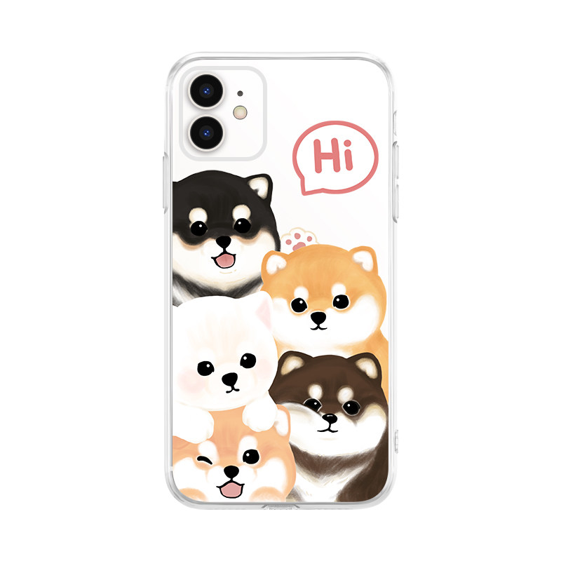 可爱小狗狗苹果16手机壳适用iPhone15promax柴犬13软12可爱11华为mate60Pro卡通40透明50日系plus新款全包14