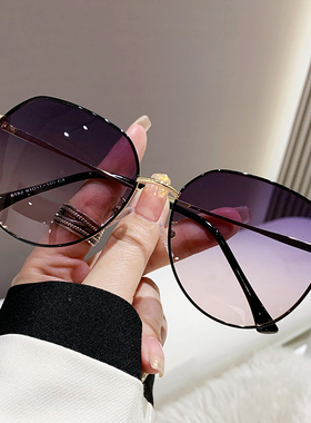 新款大脸显瘦偏光太阳镜女带度数