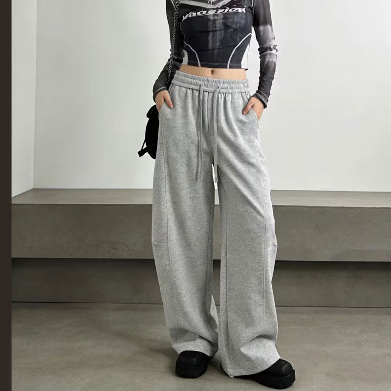 2026美拉德风高腰阔腿裤女宽松显瘦系带休闲裤垂感长裤,淘宝优惠券,粉丝福利购,淘宝优惠卷