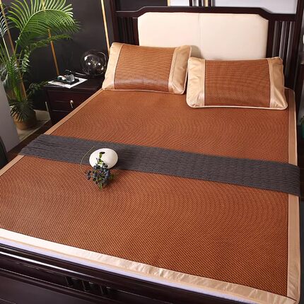 良品时光丨中式编织藤凉席三件套夏季透气凉爽席子可折叠床上用品